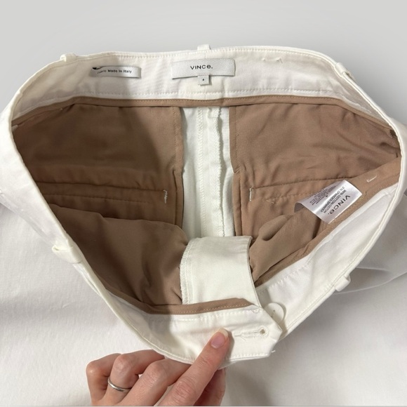 VINCE Mid-Rise Italian Stretch-Cotton Chino Pant Sz 4 White - Picture 11 of 15